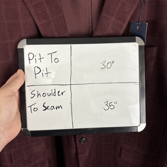 Stafford Corduroy 2‎ Button Sport Coat Burgundy Check Size 58 Regular NWT - Picture 6 of 6